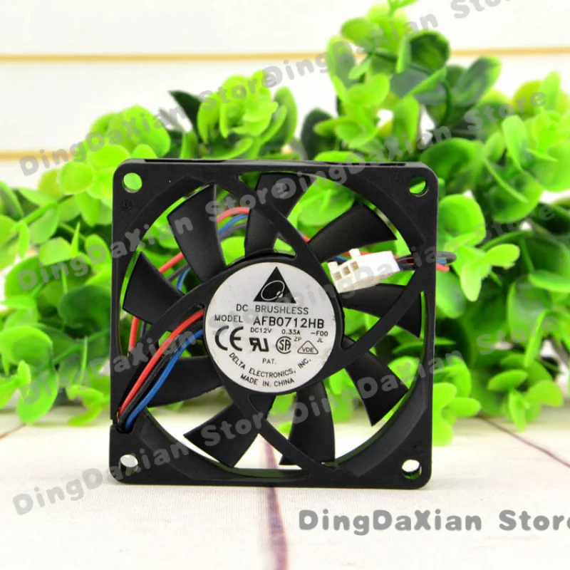 D 1PCS For Delta AFB0712HB | DC12V 0.33A 3-Wire Case Fan 70×70×15mm 7CM
