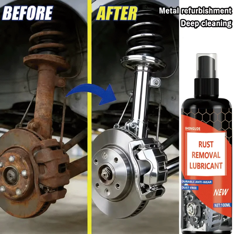 100mL Universal Rust Remover Revitalizing Spray for Car Wheels & Metal Surfaces Strong Decontamination Smooth & Reliable