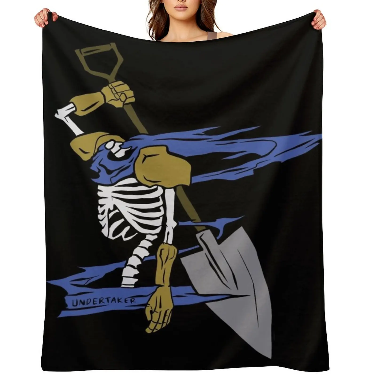 

86 Eighty Six Shinei Nouzen Shin Undertaker Juggernaut Mark Headless Skull Throw Blanket Picnic Tourist Blankets