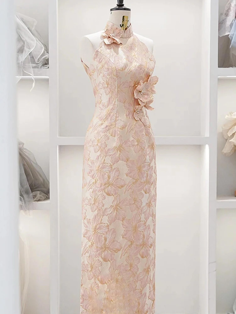 

Новое роскошное китайское свадебное платье Ele Pink для невесты, для утренней церемонии, с ощущением высокого класса, цвета винного вина.