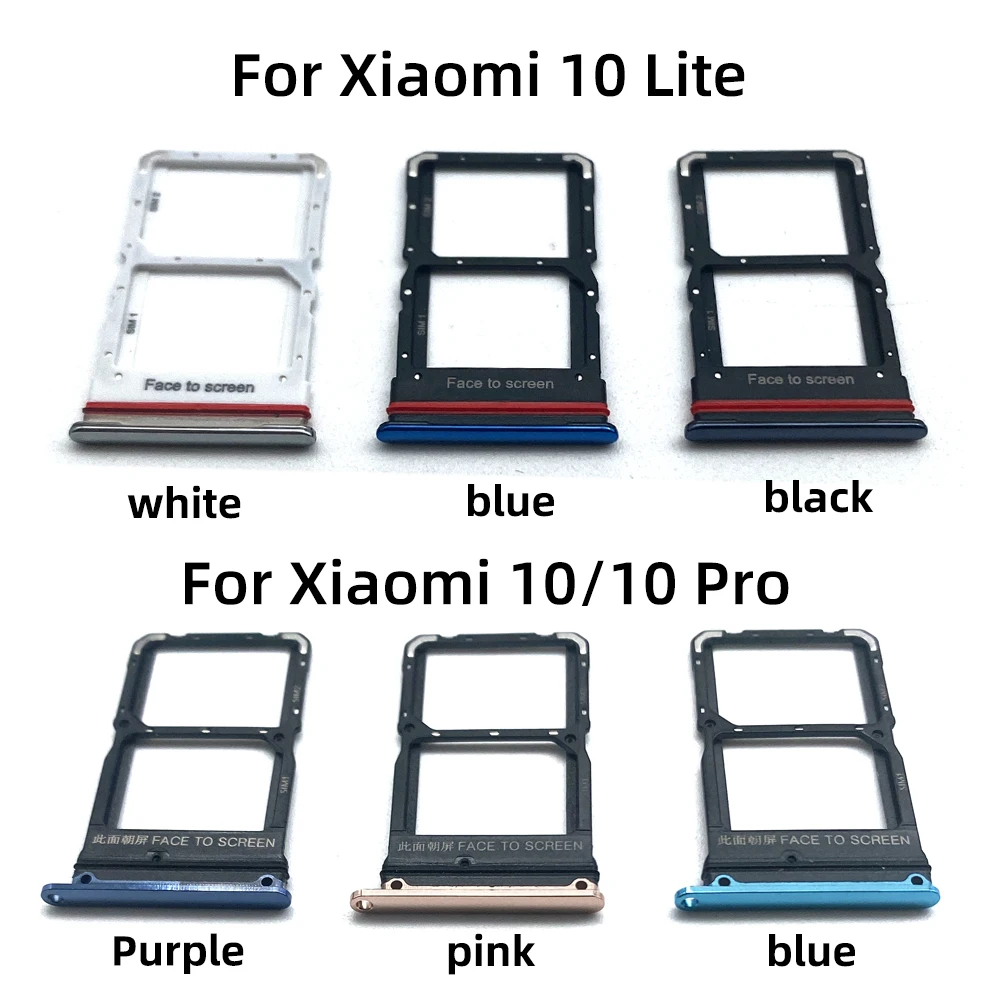 Tested SIM SD Card Trays For Xiaomi Mi Note 10 10T Pro Lite Phone SIM Chip Slot Drawer Card Holder Adapter Socket Repair Part