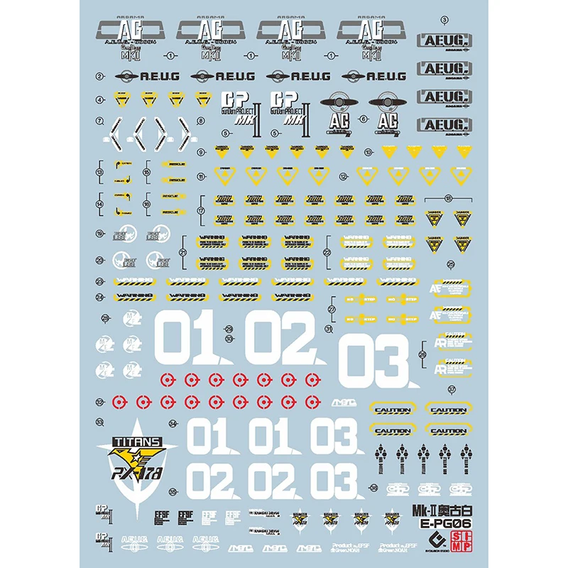 EVO Water Decals Model Slide Decals Tool For 1/60 PG MK-II AEUG Fluorescent Sticker Collection Models Toys Accessories