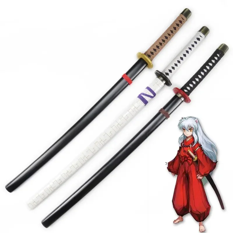 

[Funny] 100cm Cosplay Anime Inuyasha SesshoumaruTessaiga Tenseiga Bakusaiga weapon Wooden Sword model Costume party Anime show