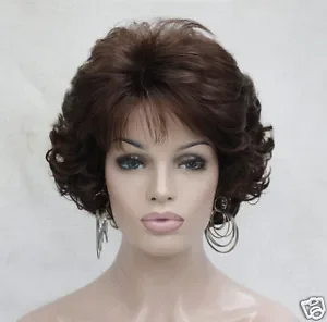 Wavy Curly Auburn 31# Short Synthetic Hair Full Women's Wigs For Everyday