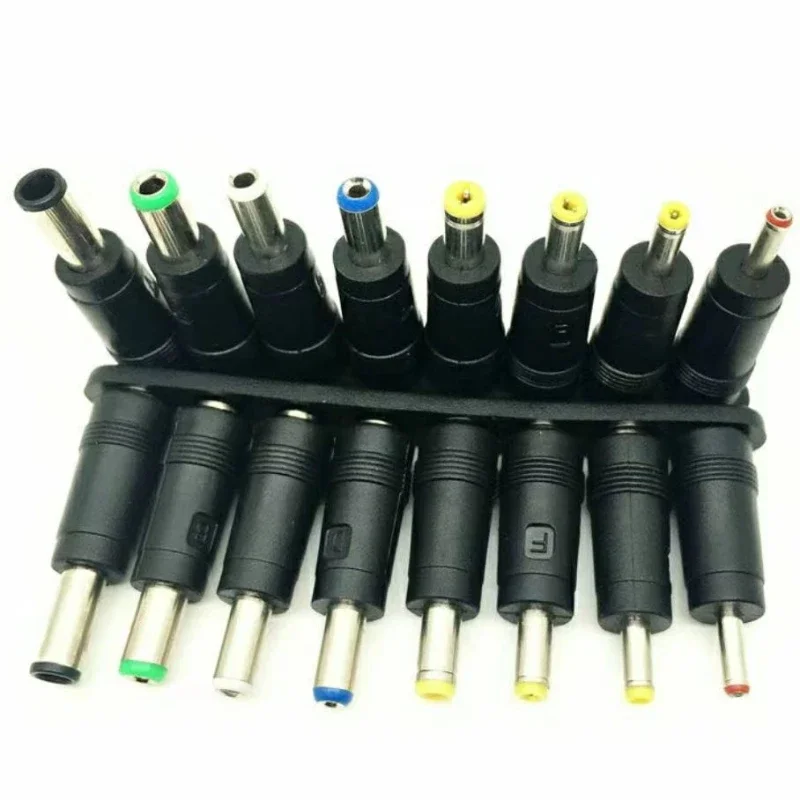 1Set DC Power Jack Female Plug 8-in-1 Adapter Connectors 5.5*2.1mm To 3.5/4.0/4.8/5.5/5.2/6.3/6.0 Male Tips Adaptor