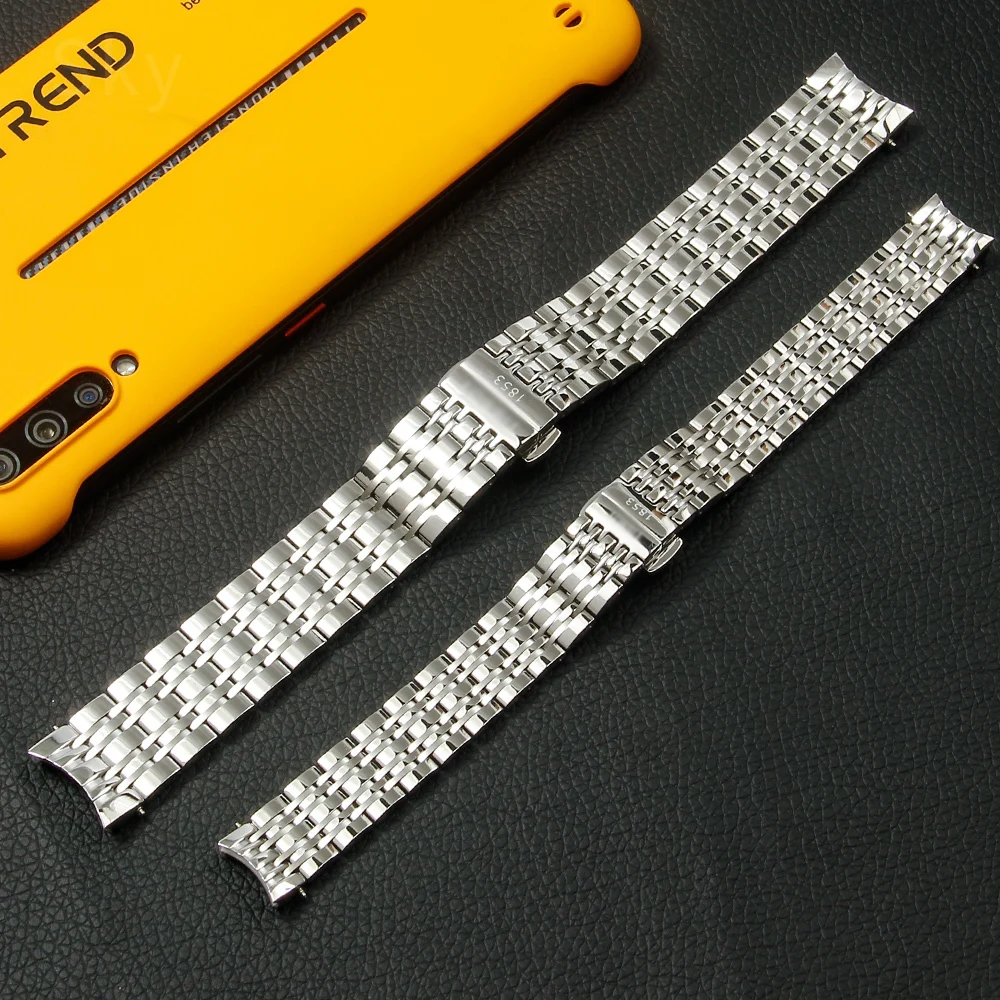 Curved End Stainless Steel Watchband for Tissot 1853 T085 Carson T-CLASSIC 14mm 19mm Watch Band Women Men\'s Strap Bracelet