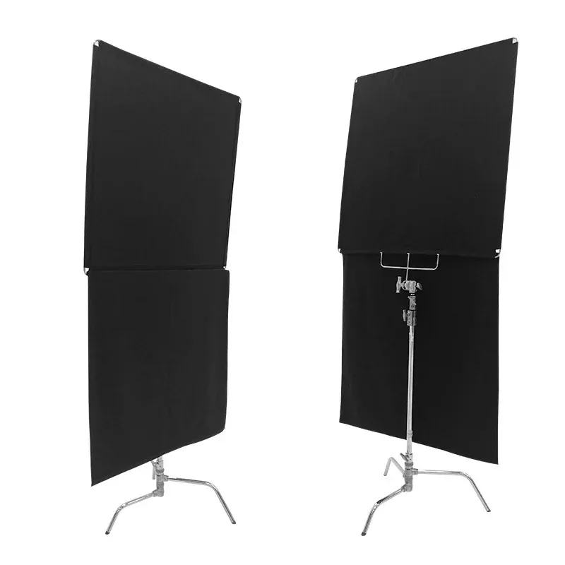 4x4 Black Solid Floppy Flag, 48x48 Inch Light Barrier Cloth, Absorbing Frame Board Cover for Scene Decoration