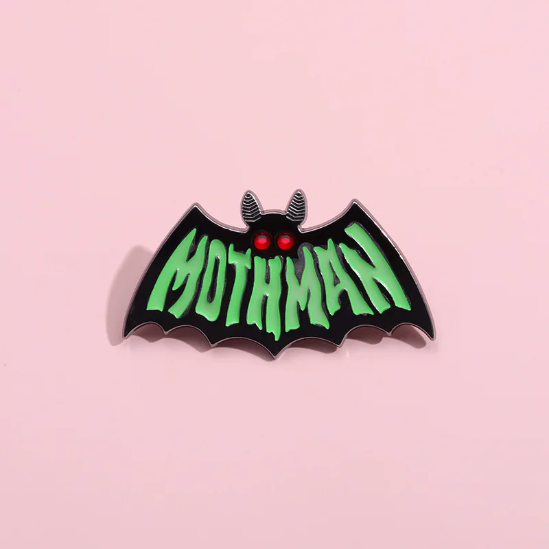 Creative Mothman Enamel Brooch Dark Fly Mosquito Bat Metal Badge Punk Halloween Lapel Pins Jewelry Gifts For Kids Friends