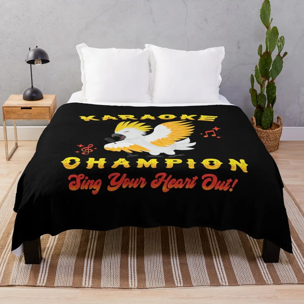 Karaoke Champion - Cockatoo Throw Blanket Hairy Fashion Sofas Winter beds Blankets