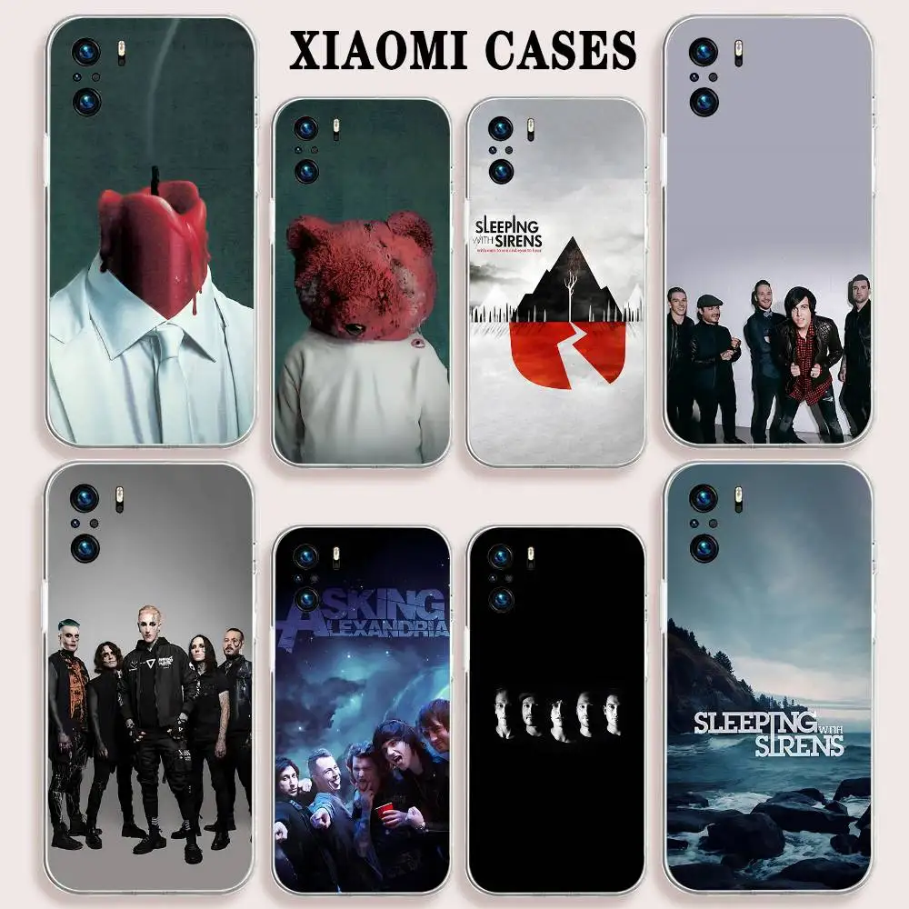 

S-Sleeping With S-Sirens Bands Phone Case Clear Frame Soft TPU Case Cover For Xiaomi Mi 14 13 14 Pro 15 Bumper Shockproof