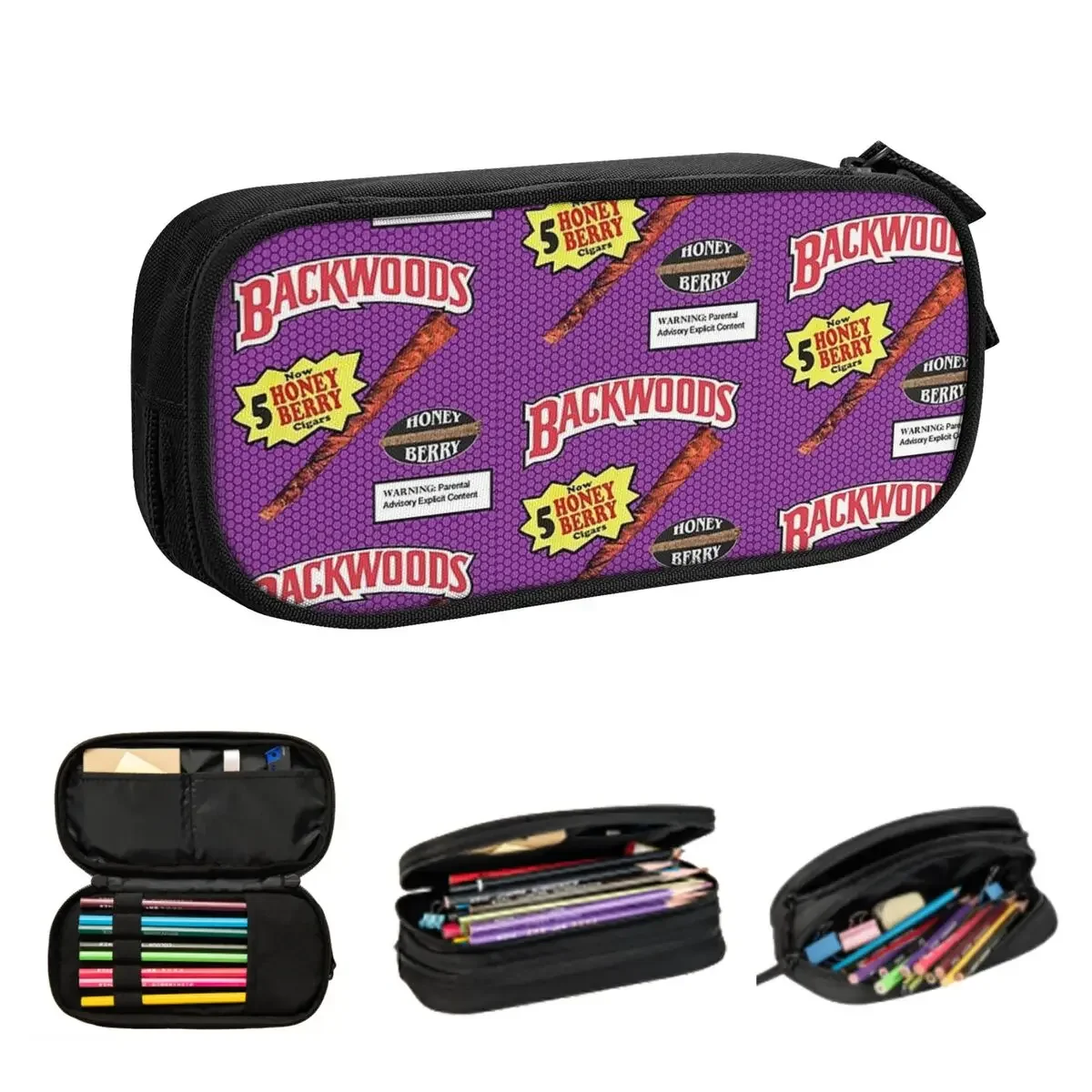 Backwoods Honey Berry Pencil Cases Large Capacity Pen Bags Pen Box Pencil Pouch For Boys Girls Students Stationery School Office