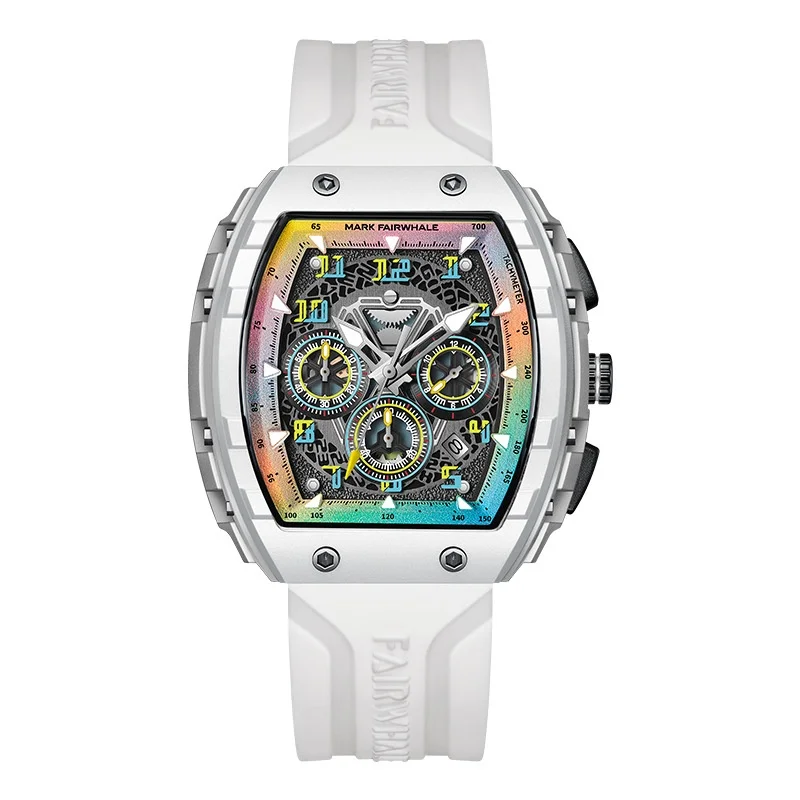 

Mark Fairwhale 5001, мужские кварцевые часы, цветной дизайн, циферблат, водостойкий хронограф, ночник, мужские часы, relógios masculino
