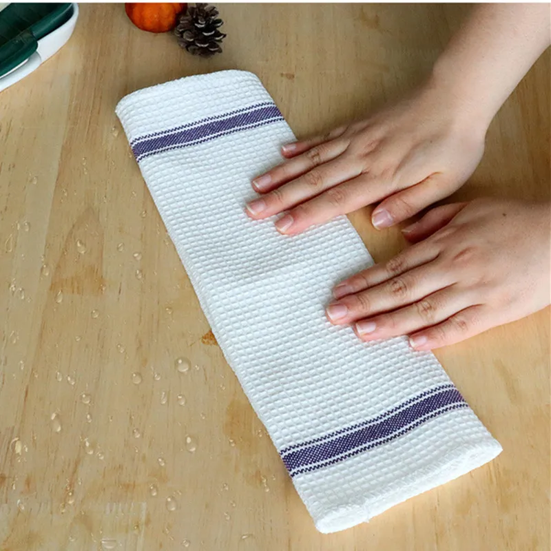 1Pc 35x35cm 100% Cotton Dishcloth Dishwashing Cloth Waffle Colored Woven Cleaning Home Kitchen Absorbent Dish Towel