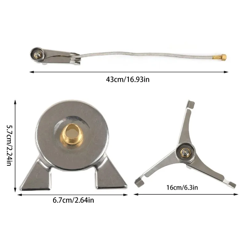 رأس موقد خارجي آمن ومريح للغاز المسطح إلى رأس تحويل خزان الغاز الطويل مع أنبوب ممتد محول ثلاثي قابل للطي #6