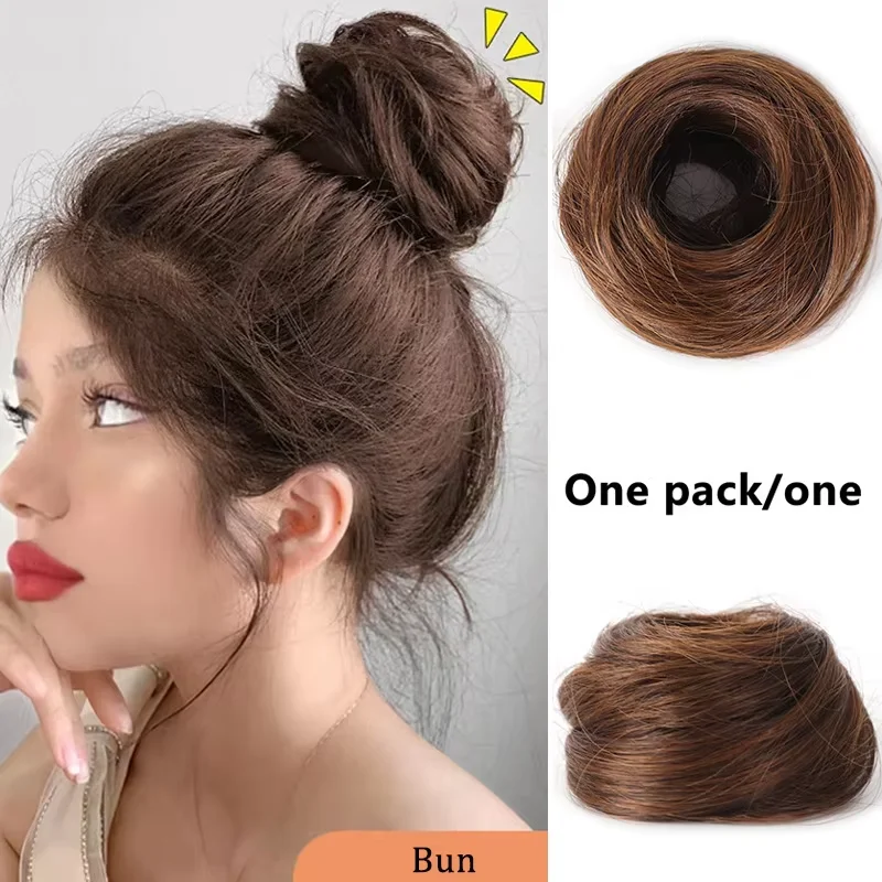 Messy Bun Hair Piece Straight Chignon Extension