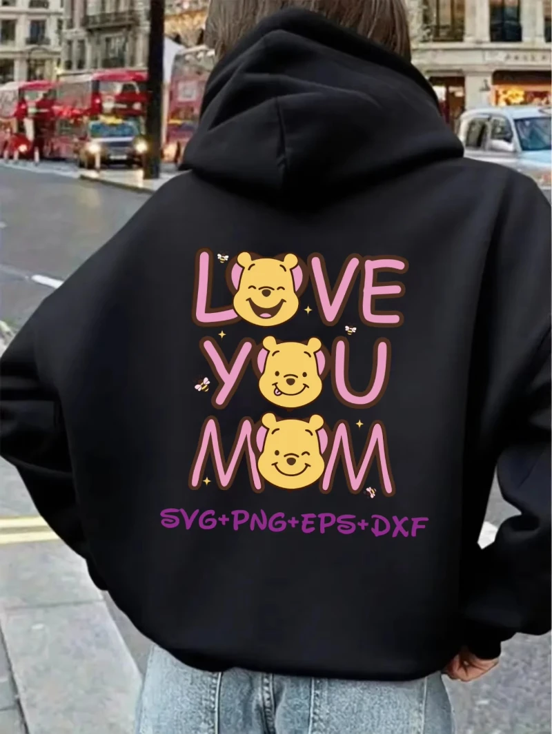 

Женская толстовка с рисунком Винни-Пуха Диснея, осень-зима, повседневный пуловер унисекс, толстовка, одежда, уличная одежда, большие размеры