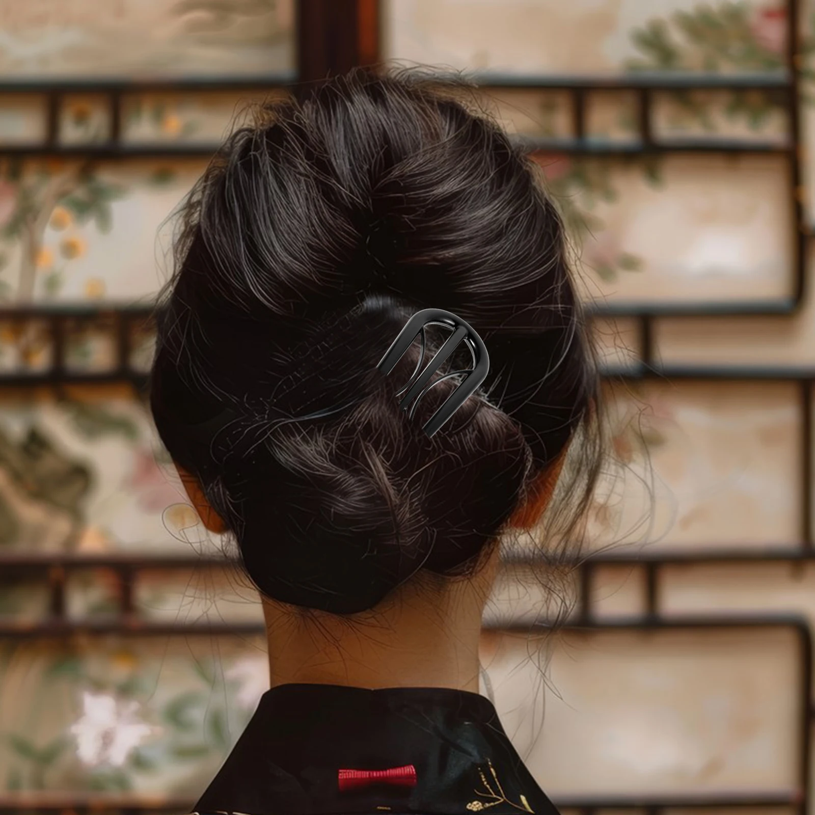 

Large U-Shaped Hairpin Chinese Style French Twist Hair Fork for Buns Thick Hair Styling Pins Easy Use Retro Hairpin