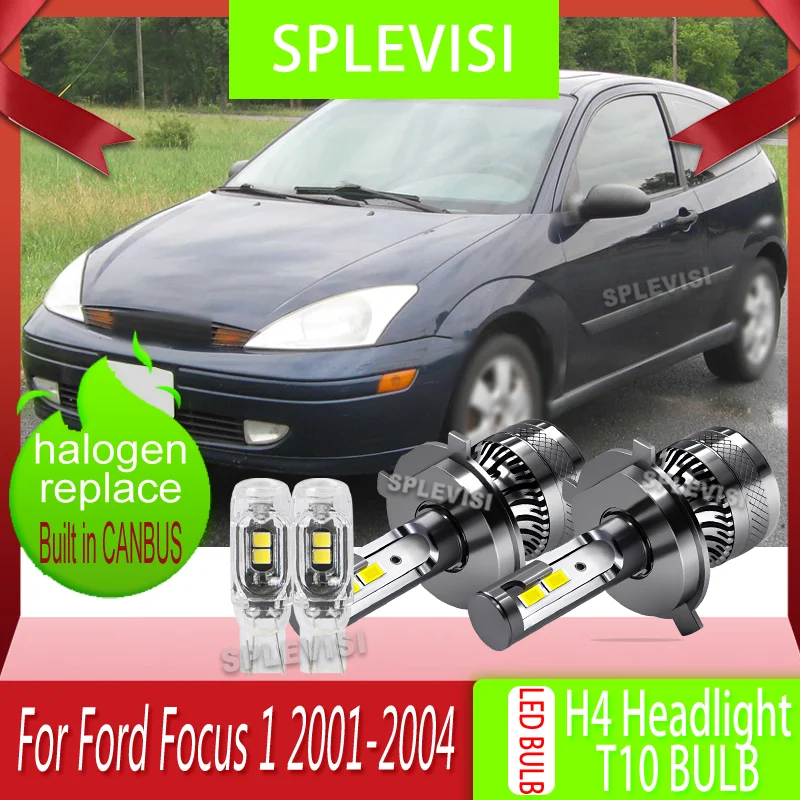 

H4 LED Headlight Bulb High Low beam 500% Brighter Than Halogen Built-in Canbus Resistor Fan For Ford Focus 1 2001 2002 2003 2004