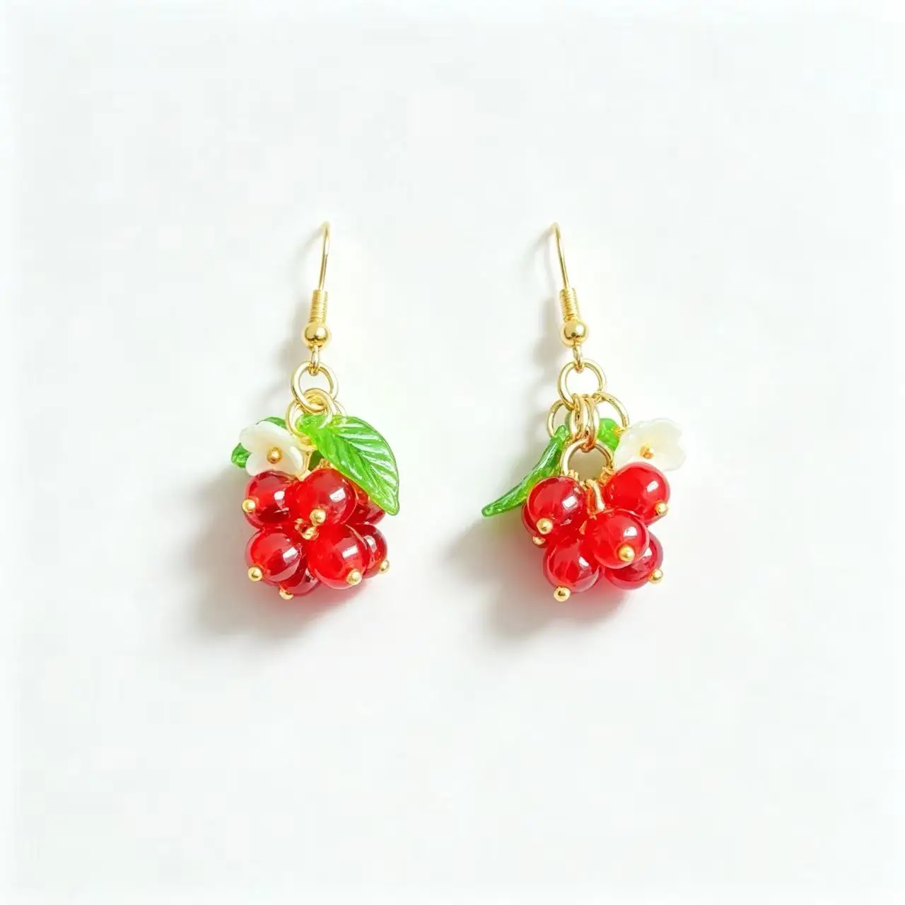 Mixed Fruit Dangle Earrings Peach Strawberry Blueberry Raspberry Orange Bead Drop Earrings Cute Sweet Women Jewelry Gift