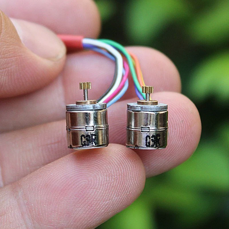 1Pair Mini Tiny 8mm Stepper Motor 2-Phase 4-Wire Stepping Motor Micro Stepper Motor Small Electric Precision Connecting Wire