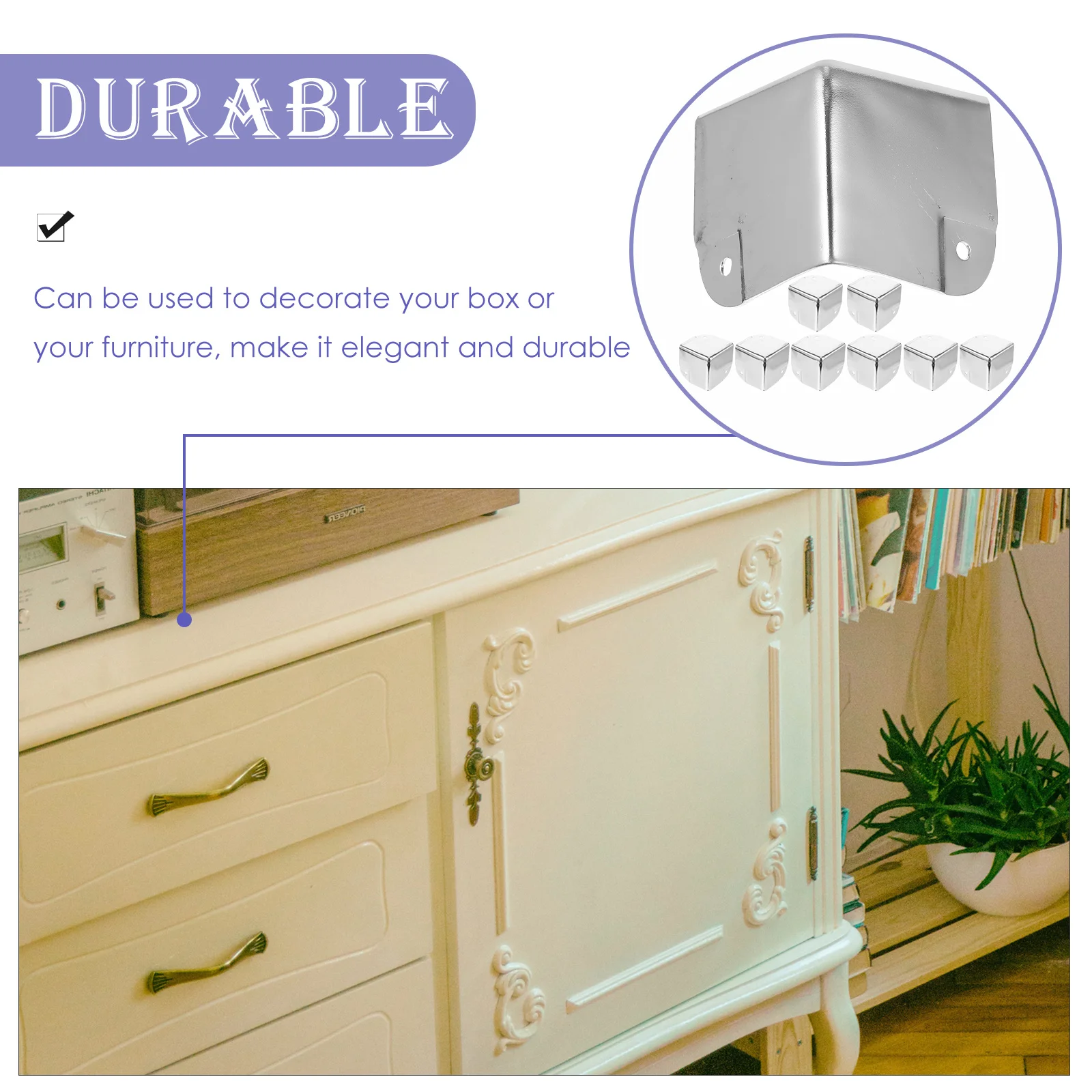 10 قطعة 35 مللي متر ركن حامي لخزانة صندوق خشبي خمر صندوق الحرس حواف الزخرفية يغطي سبيكة زوايا واقية الرجعية السلامة #4