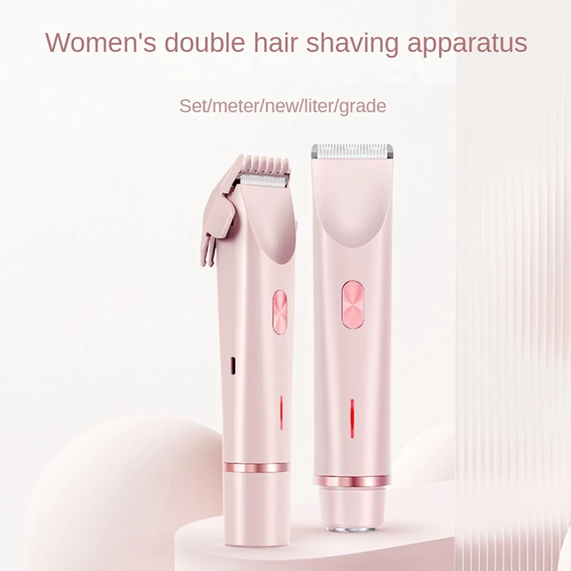 Y26A New Bikini Trimmer For Women Electric Shaver 2-In-1 Body And Facial Hair Removal Double Head For Pubic Face Underarm Legs