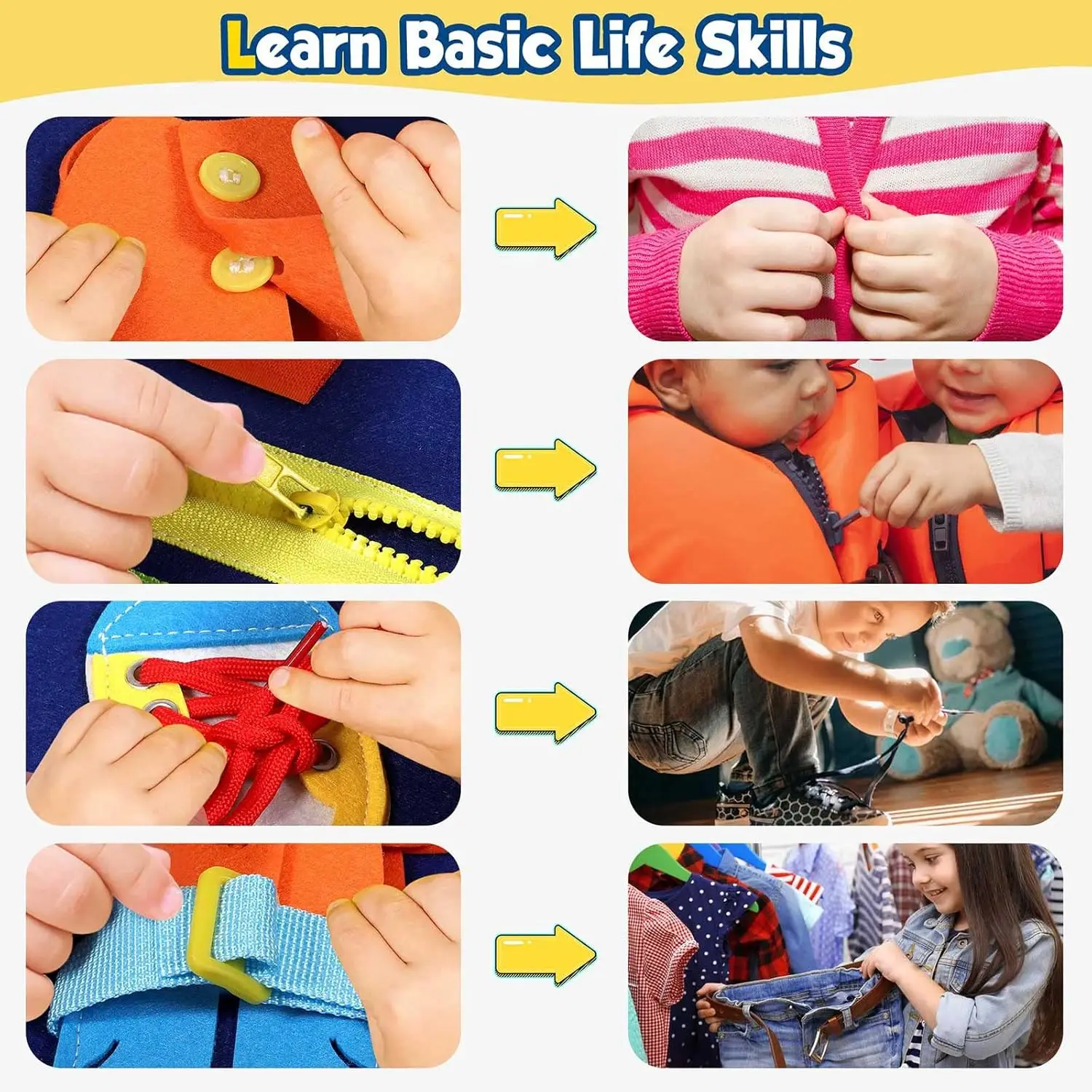 感覚プレイボード ビジーボード モンテッソーリ 幼児用おもちゃ 折りたたみ式感覚おもちゃ 幼児アクティビティボード - 教育学習