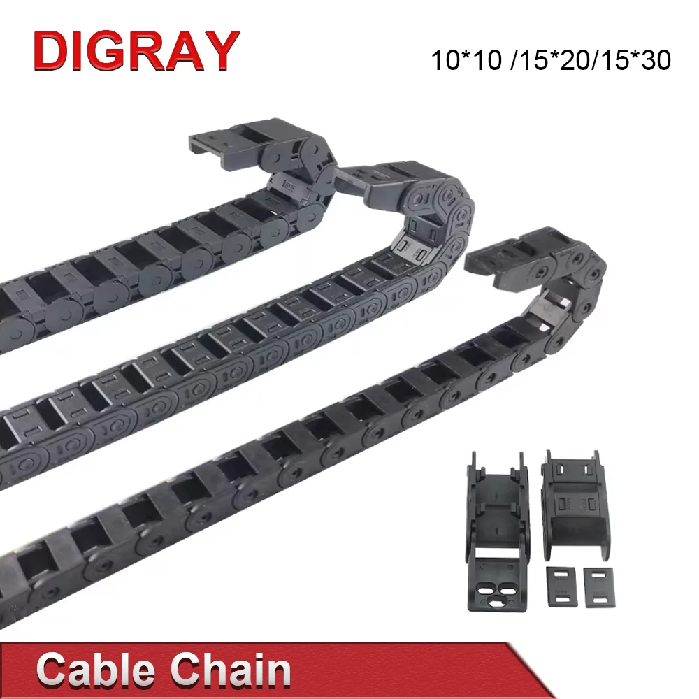 DIGRAY Cable Drag Chain 7*7 10*10 15*20 15*30mm 1M Non-opening Semi-enclosed Plastic Drag Chain Transmission Drag Chain