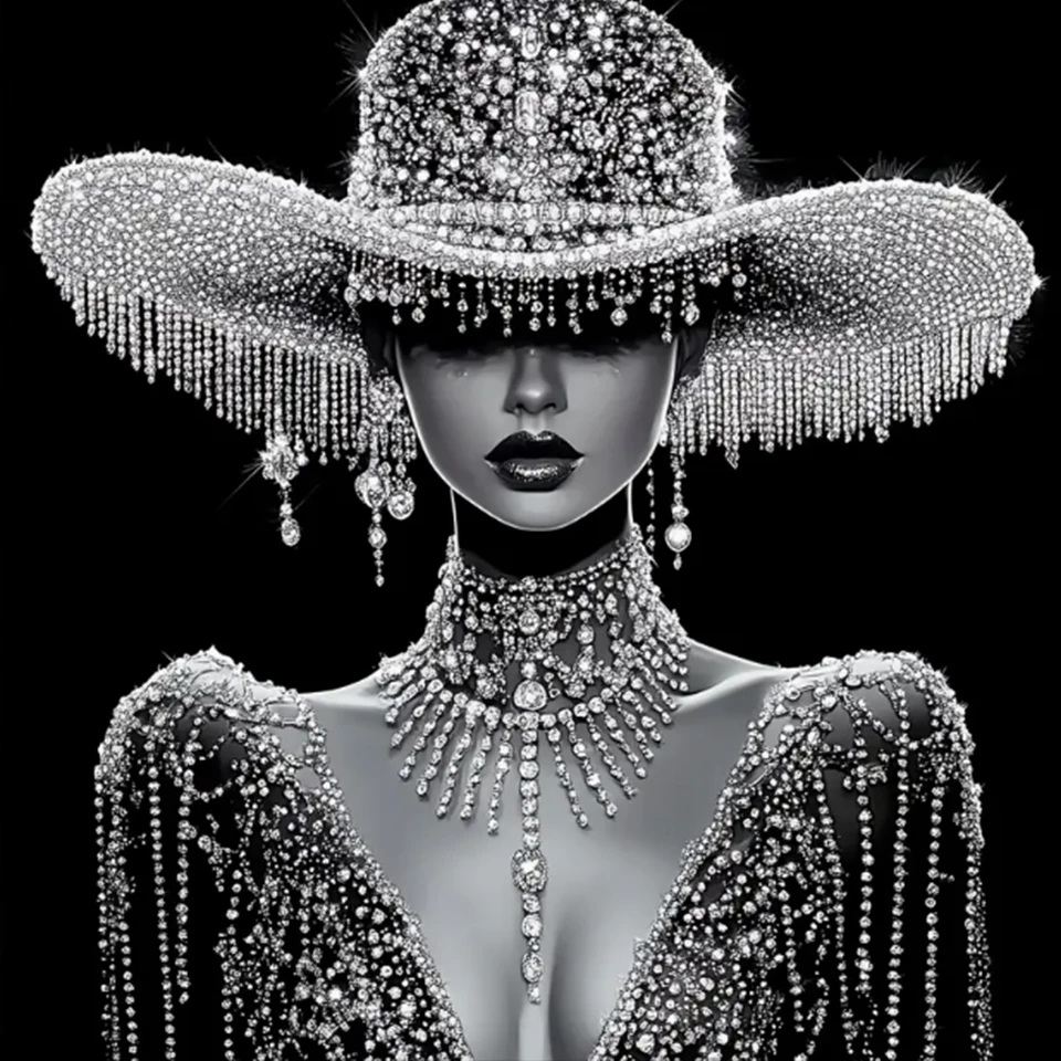 Красивая женщина Diy Алмазные художественные наборы Новый 2025 Полный квадратный круглый алмазный живопись портретная картина Мозаика для декора гостиной,