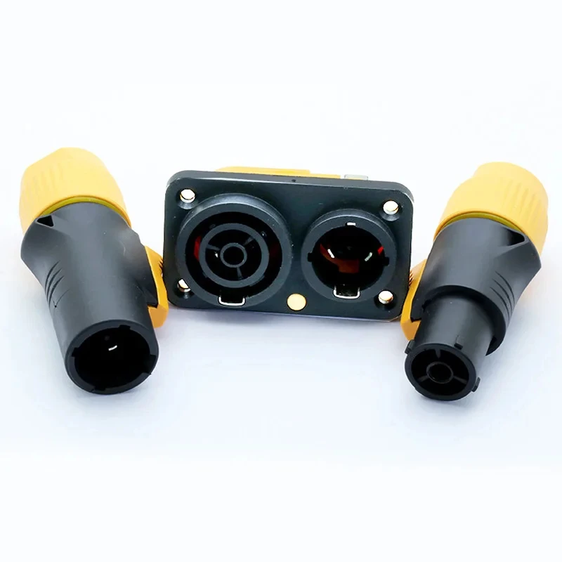 High quality 25pcs/lot 16A NAC3FX NAC3MX TRUE1 Powercon Cable input (female) Cable output (male)  Connector. 16 amp Silver color