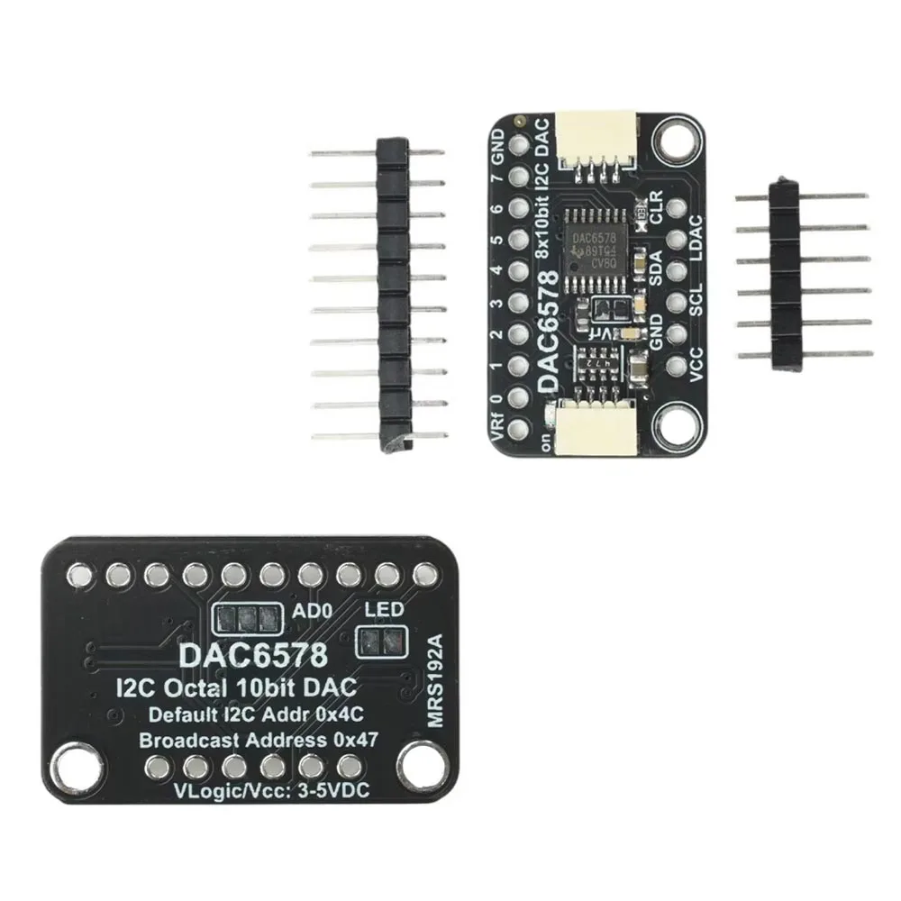 8 Channel I2C DAC Module DAC6578 DAC7578 10/12Bit 3-5V Power Supply Programmable Voltage Output Onboard Buffer Amplifier