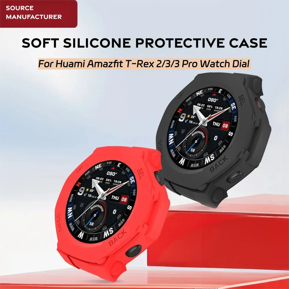 حافظة من السيليكون الناعم لساعة HuaMi Amazfit T-rex 2 3 3Pro ساعة ذكية حامي شل ملحقات ساعة مقاومة للعرق للرجال والنساء