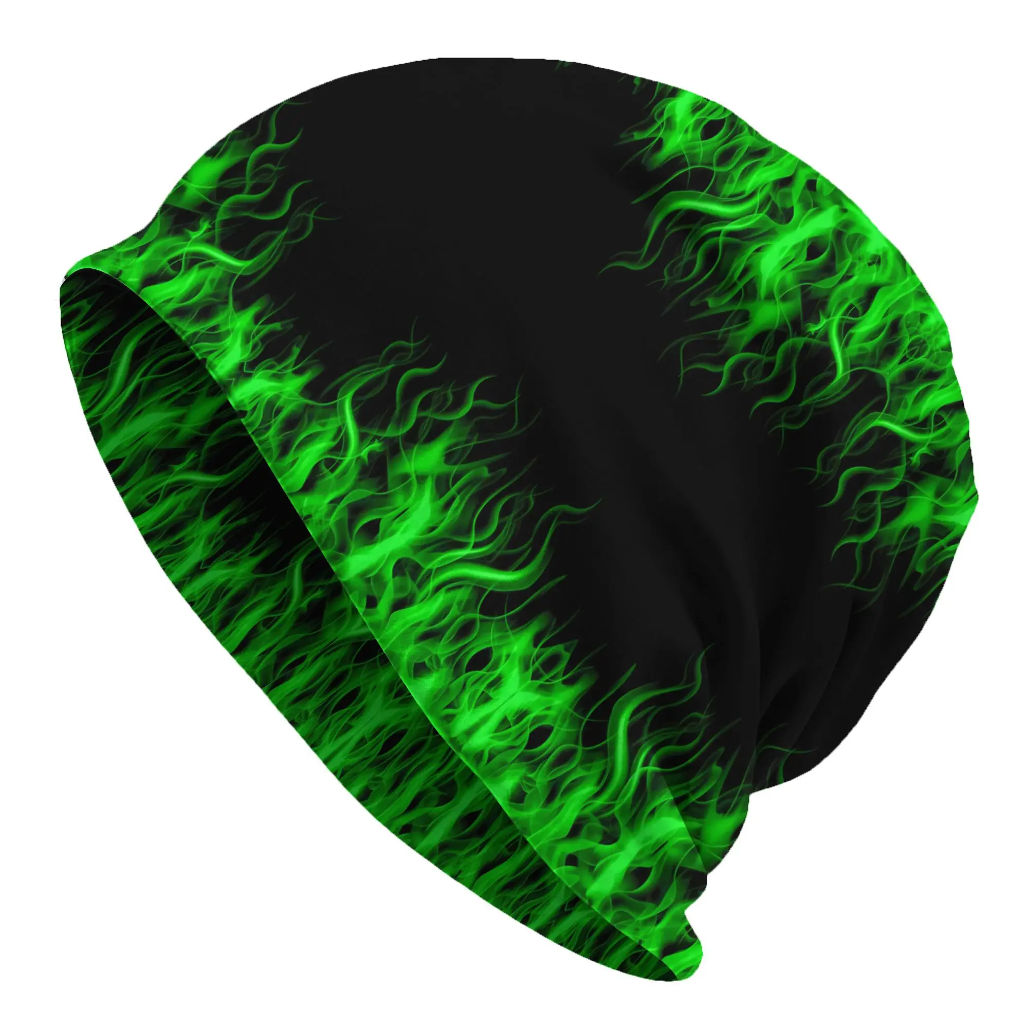2D Print Design Flame Pattern Skullies Beanies Men'S Novelty Hats