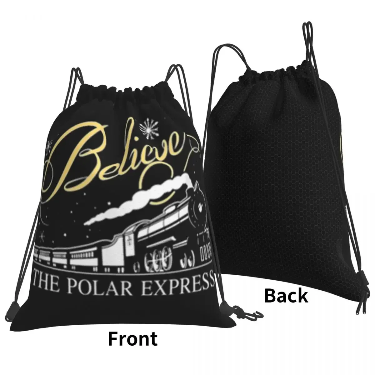 The Polar Express-mochila portátil con cordón para hombre y mujer, bolsa deportiva con bolsillo, para libros, estudiantes