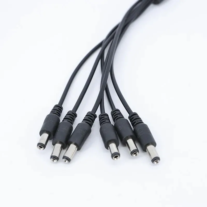 DC 5.5x2.1mm 1-to-6 Power Splitter Cable - 12V Power Supply Extension Cord for CCTV, LED Strip light (1 Female to 6 Male)