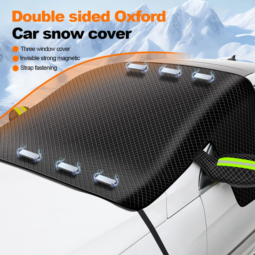 

Winter Summer 2-use Car Sunshade Thickened Magnetic Sunshade Cover Car Windshield Glass Anti-Snow Anti-Freezing Half Car Cover