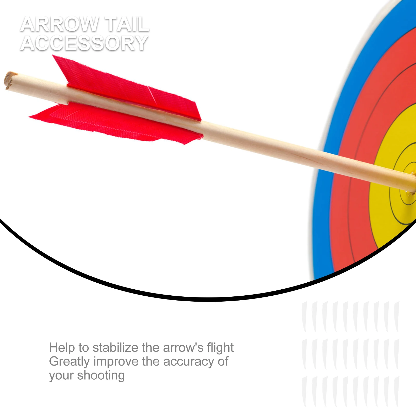 

30pcs Universal Archery Arrow Shield Real Turkey Replacement For Bow Hunting Lightweight Durable Stabilizer Target