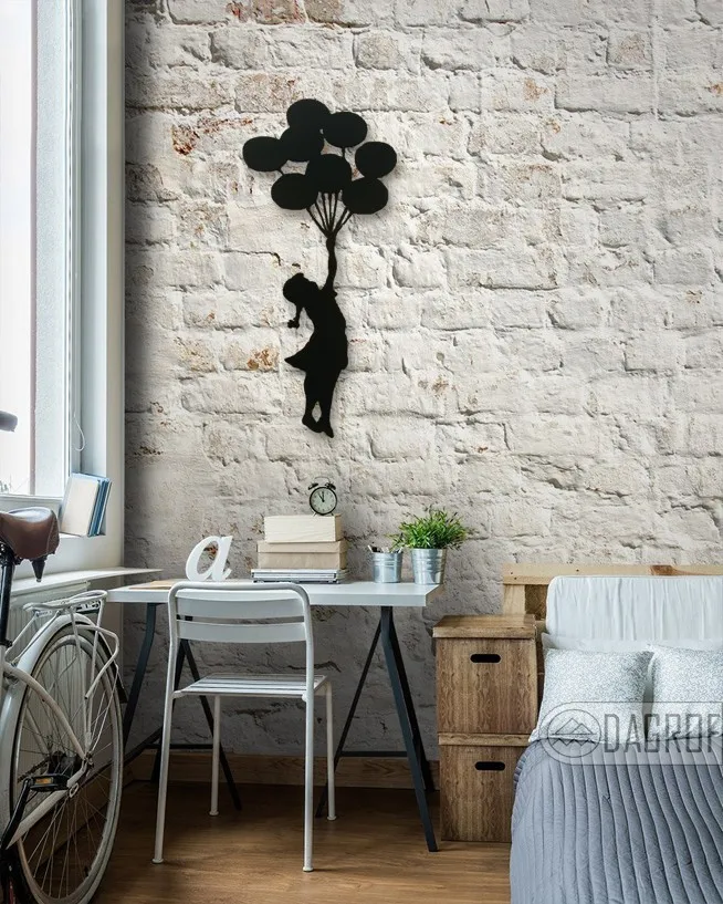 Bloons Girl Designed Wall Decorative Metal Wall Art Black Wall Décor,Living Room, Bedroom, Kitchen, bathroom Interior Decoratio