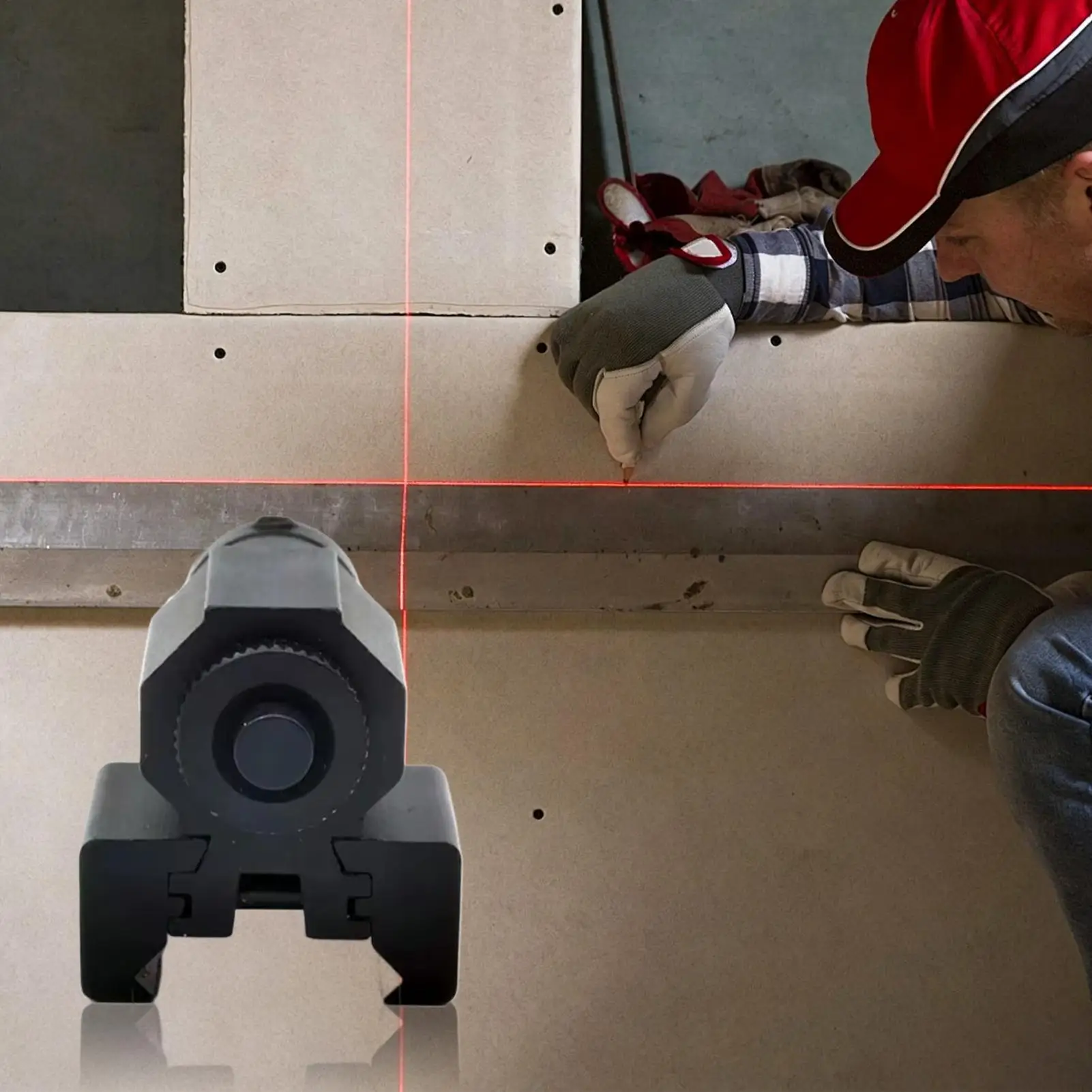 Mini Red Dot Sight 805 Woodworking Alignment Tool Adjustable Portable Battery Operated Rail Mounted for Construction Carpentry