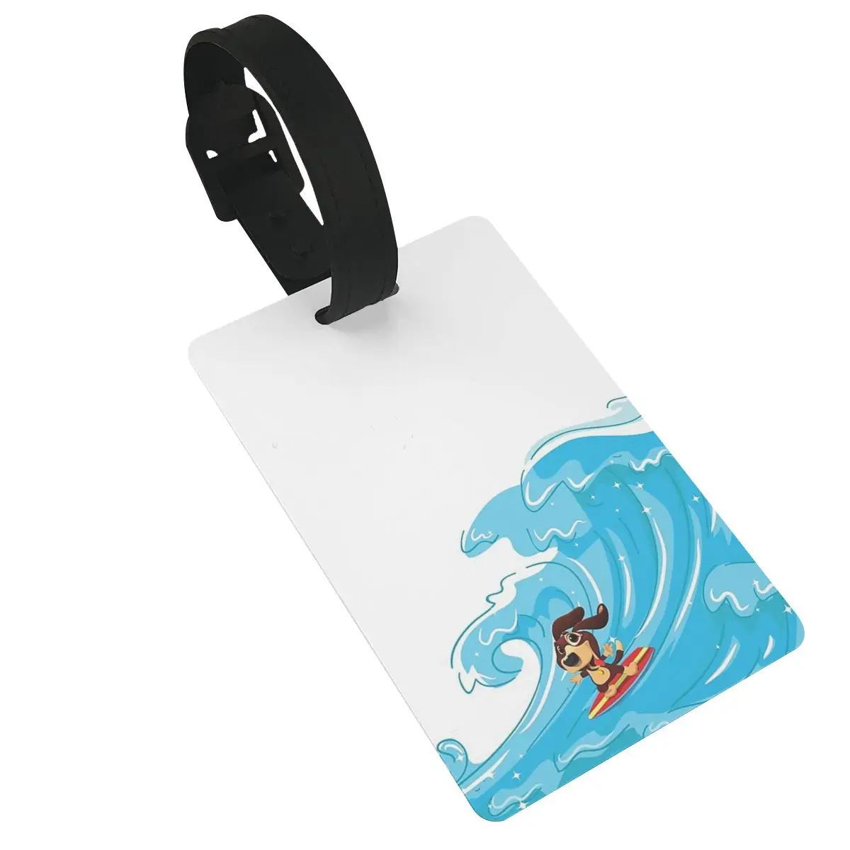 

Corgi Dog Surfing The Great Wave Luggage Tags Suitcase Accessories Travel Baggage Boarding Tag Portable Label Holder ID Address