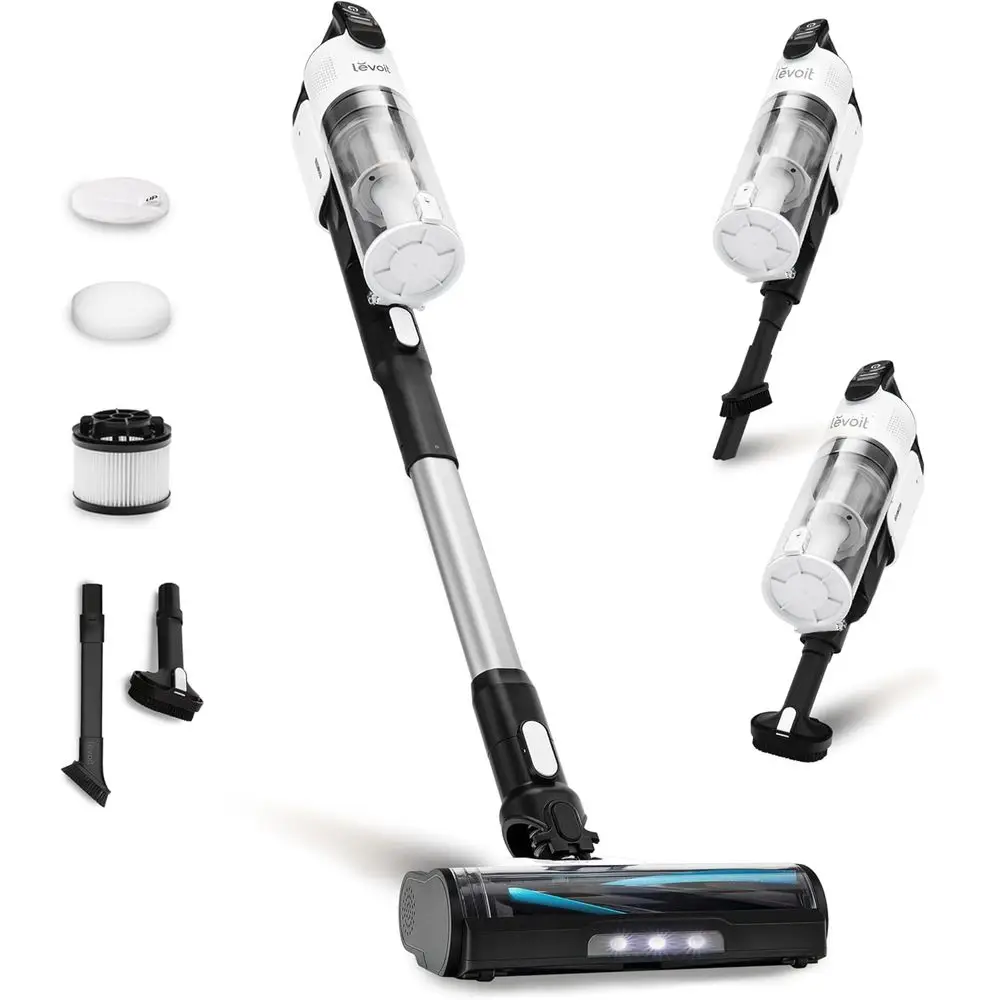 Stick Vacuum Cleaner with Anti-Dust Design, 50-Minute Runtime, Strong Suction, Rechargeable, Lightweight, Suitable for Tile, Har