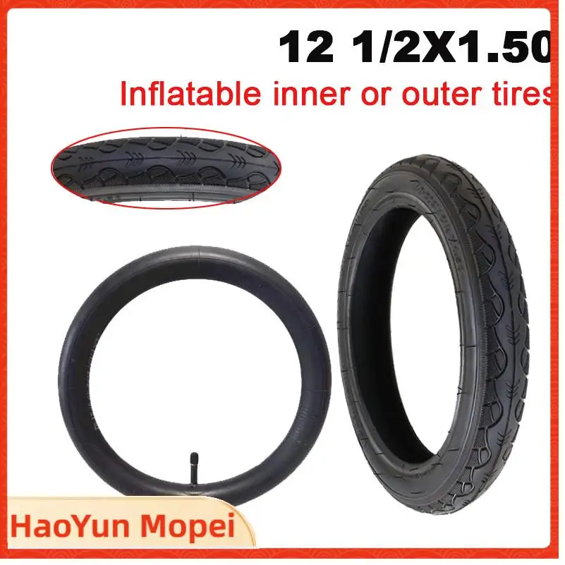 Electric vehicle inflatable inner and outer tires 12 1/2x1.5 (40-203) for electric wheelchair tire accessories