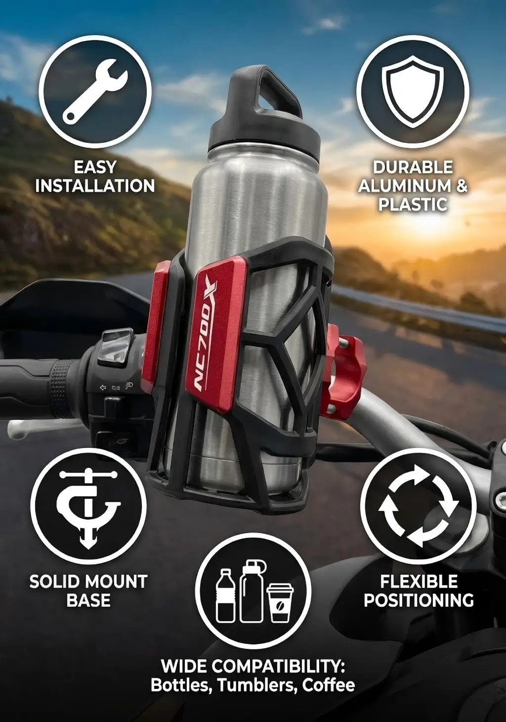 

Для Honda NC700X NC750X NC 700X 750X NC-700X NC-750X Универсальный высококачественный держатель для напитков/воды для мотоцикла