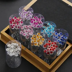 6 Pcs Rose Flower Crystal Hair Pins For Women Wedding Bride Accessories Hairpins Ozdoba Do Wlosow Slub Bridal HeadPiece Jewelry