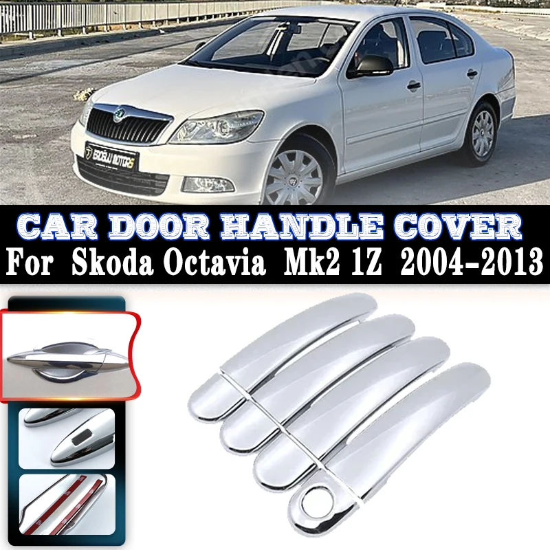 

For Skoda Octavia Tour Fantasia Scout Mk2 1Z 2004~2013 Car Door Handles Covers Exterior Scratch Protective Decor Car Accessories