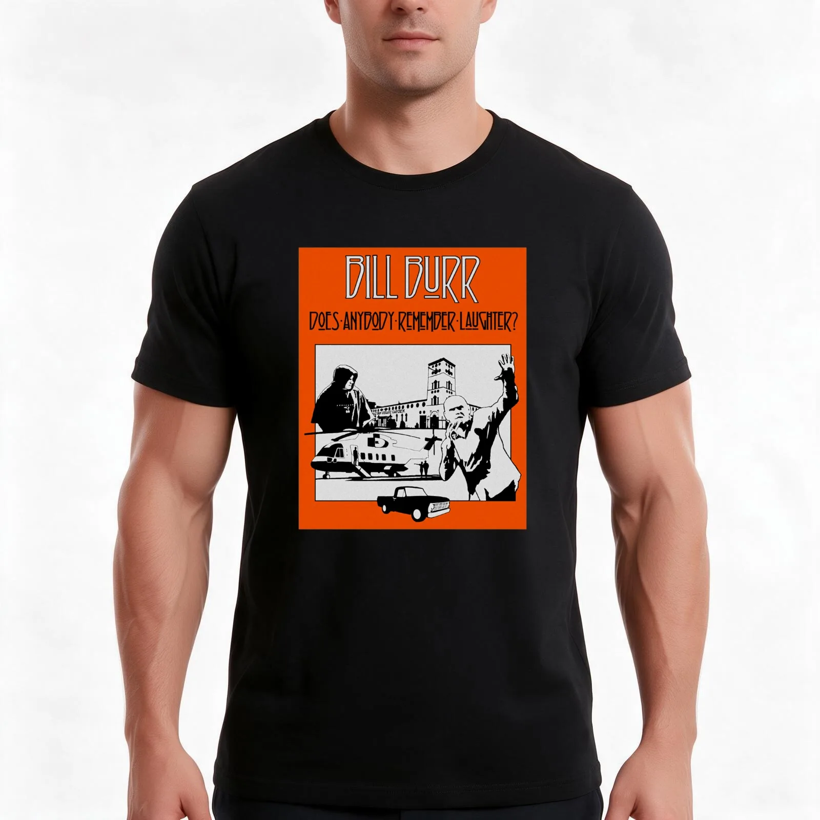 Bill burr does anybody remember T-Shirt, Summer Casual Cotton Tee, Oversized Streetwear Tops, Vintage Graphic Print, 100% Cotton