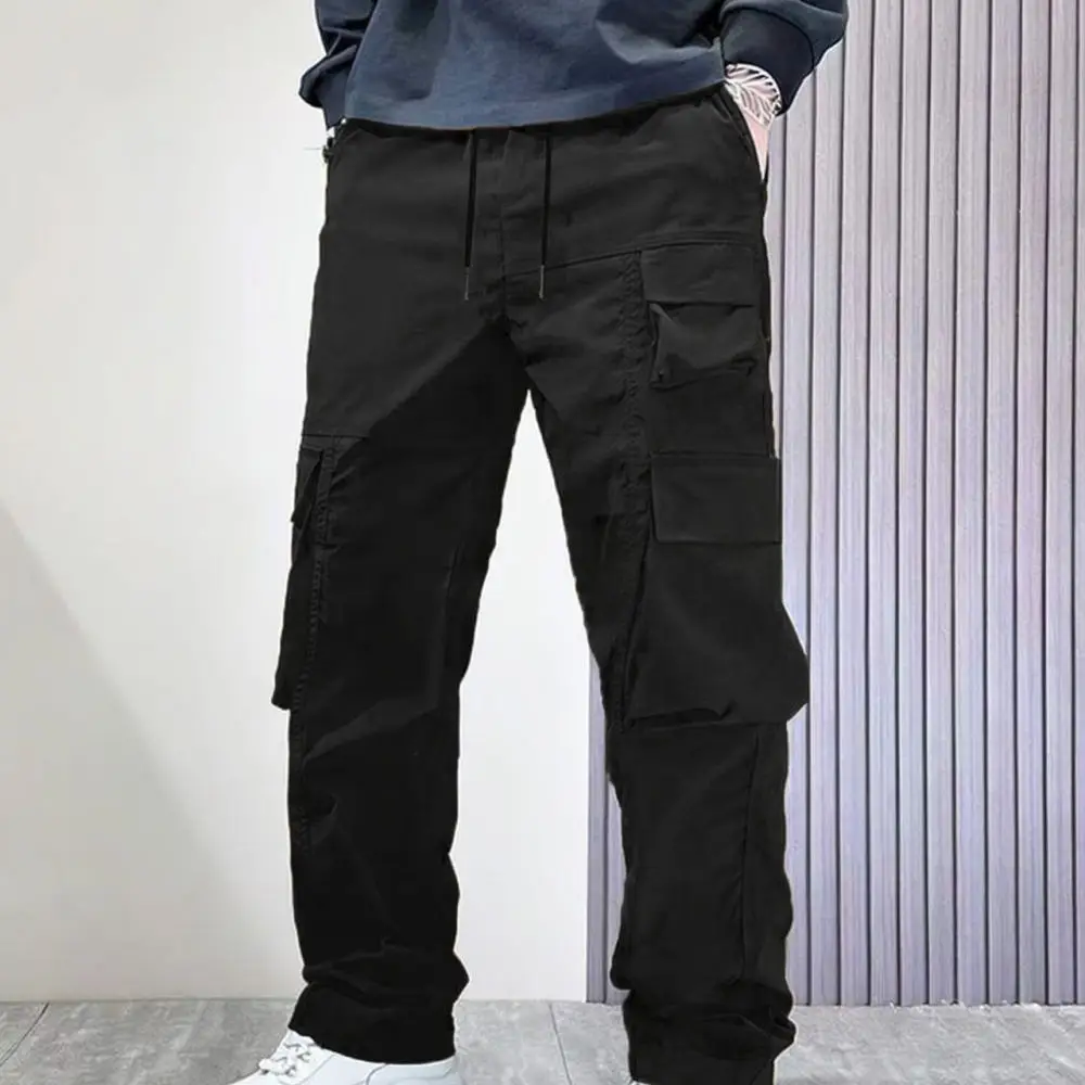 Mens Cargo Pants Loose Fit Straight Leg Trousers Multi Pocket Outdoor Tactical Style Casual Wear Durable Fashion Pants