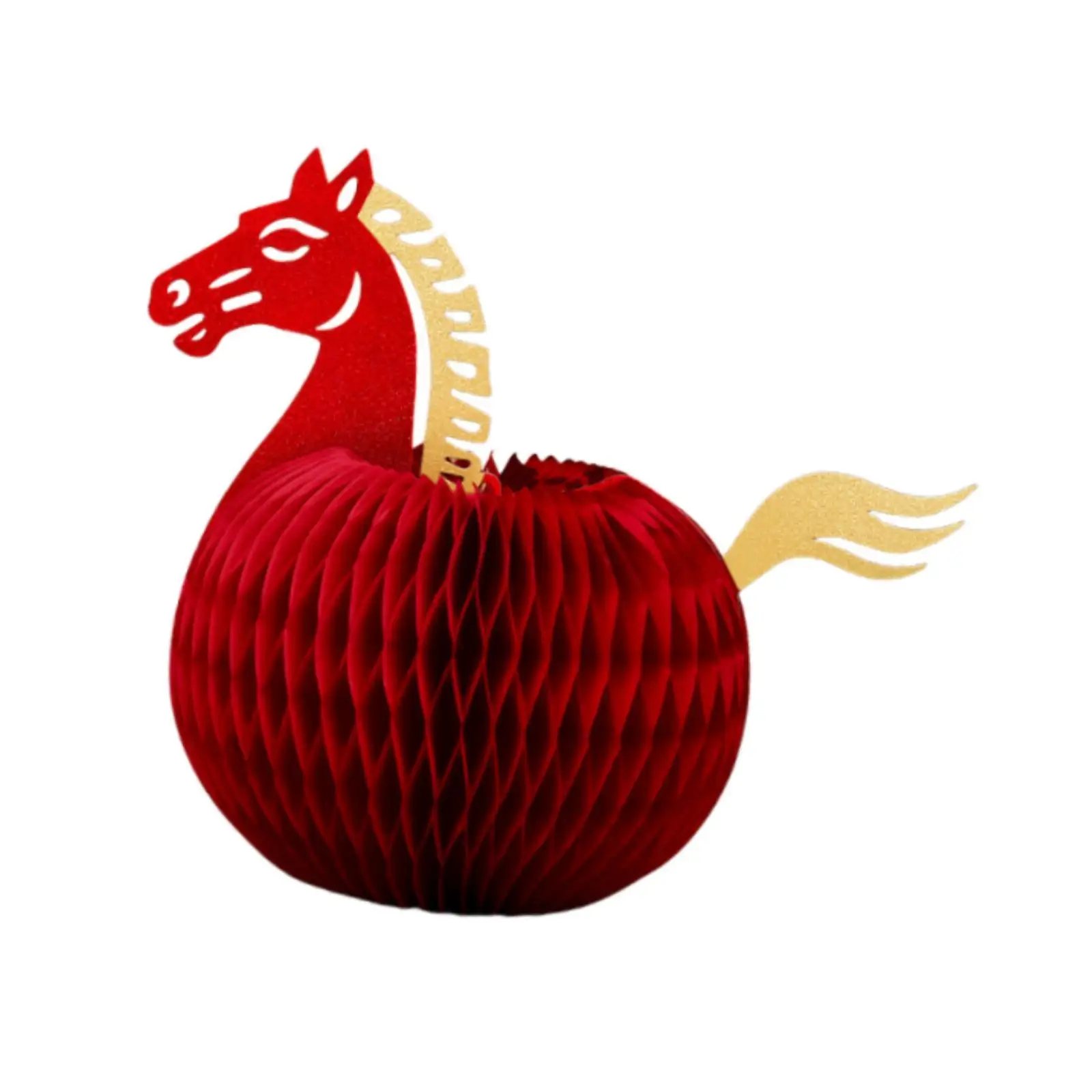 

Chinese New Year Honeycomb Decoration Red Horse Spring Festival Ornament for Home Table Wedding Celebration