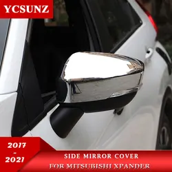 ABS Side Mirror Cover For Mitsubishi Xpander X-PANDER 2018 2019 2020 2021 2022 2023 Chrome Carbon fiber Car Accessories