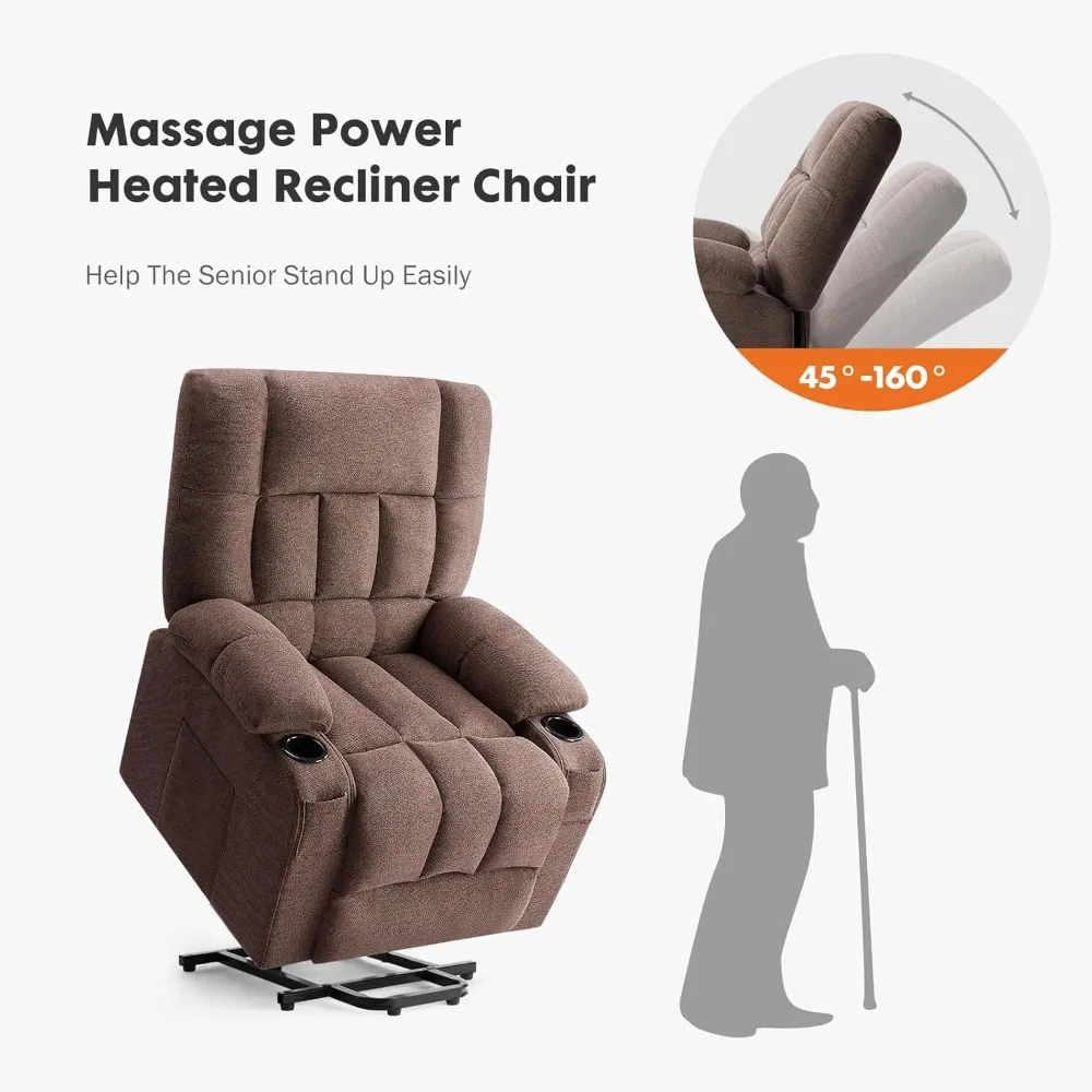 Recliner Chair with Vibrating Massage and Heating, Home Theater Seating with Lumbar Support, Adjustable Electric Power Lift Cha